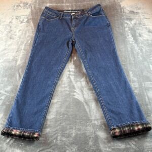 Natural‎ Reflections Women's Jeans Fleece Lined Straight Leg Size 14 Mid Rise